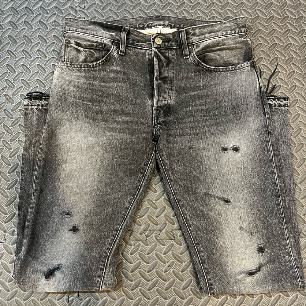 Fabric Brand & Co Japanese selvedge jeans size 31 men pant black grey distressed